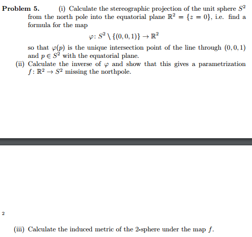 Solved Calculate the stereographic projection of the unit | Chegg.com