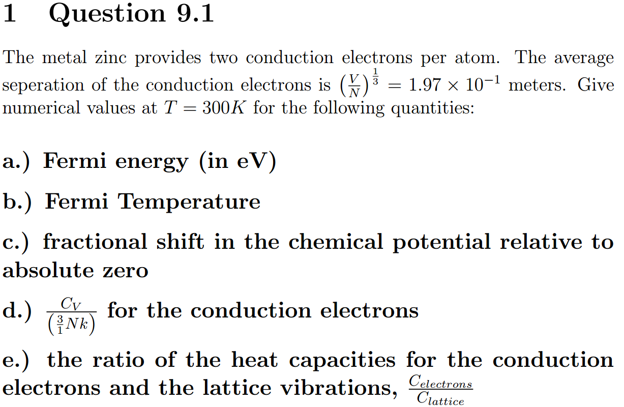 Solved The metal zinc provides two conduction electrons per