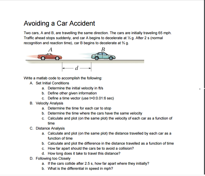 Two Cars, A And B, Are Travelling The Same Direction. | Chegg.com