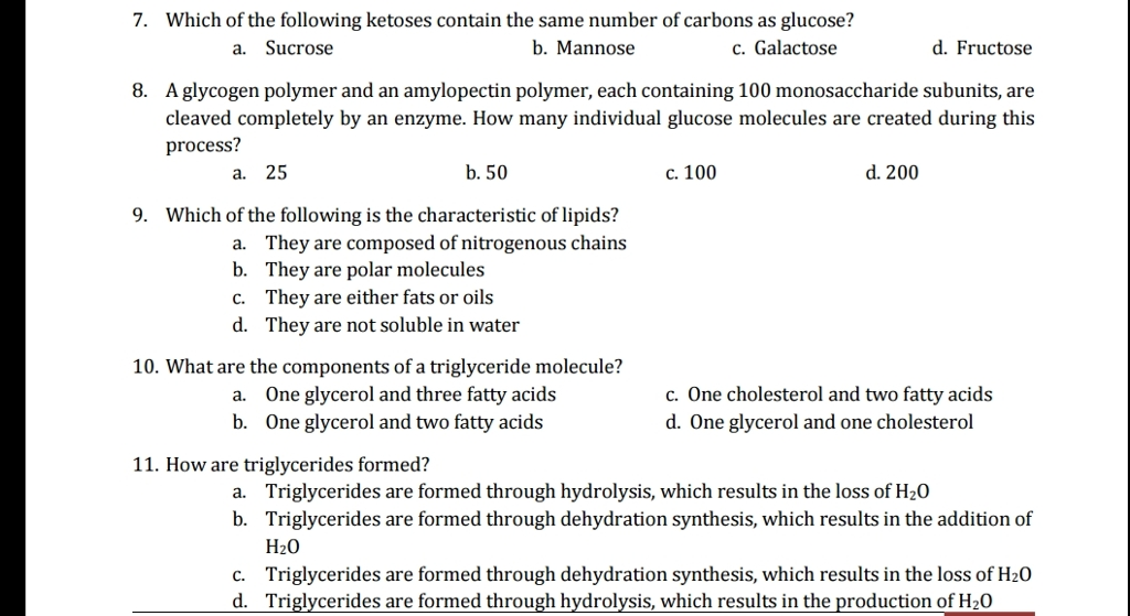 Solved 7. Which of the following ketoses contain the same | Chegg.com