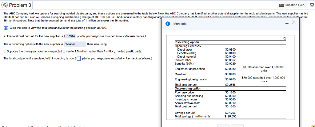 Solved Problem 3 Question Help * The ABC Company had two | Chegg.com