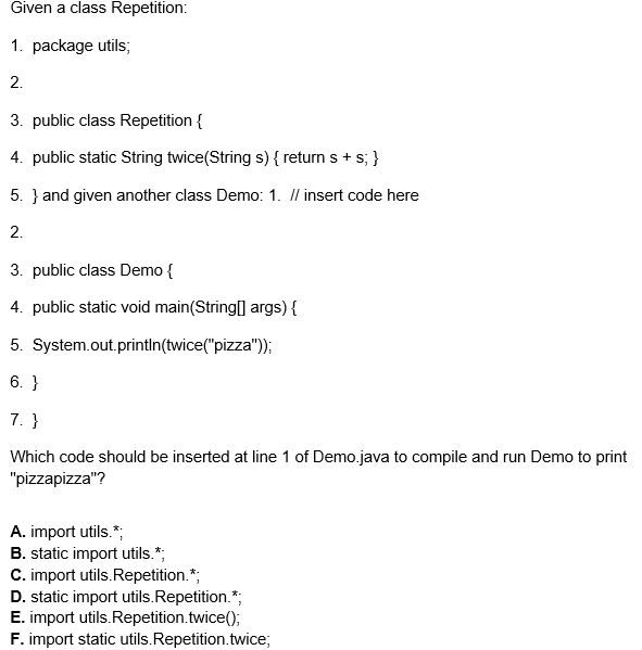 Solved Given a class Repetition 1. package utils, 2. 3. | Chegg.com