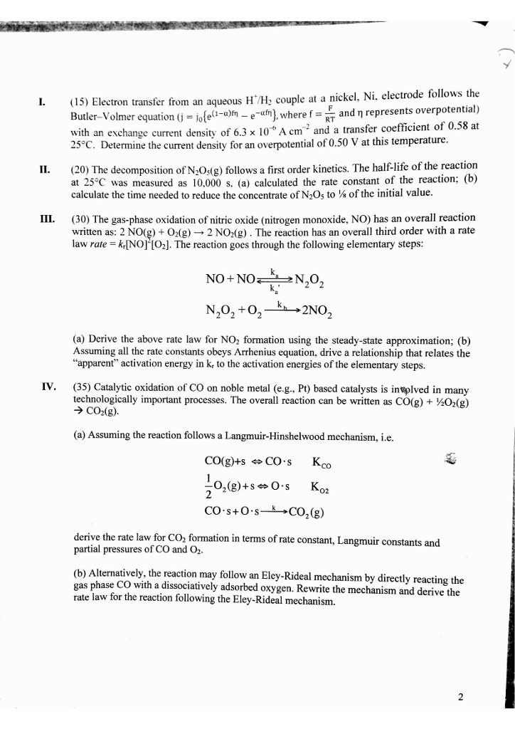 Electron transfer from an aqueous H^+/H_2 couple at a | Chegg.com