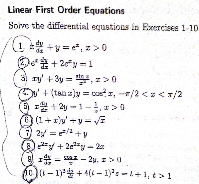 Solved Solve The Differential Equations In Exercises 1 10