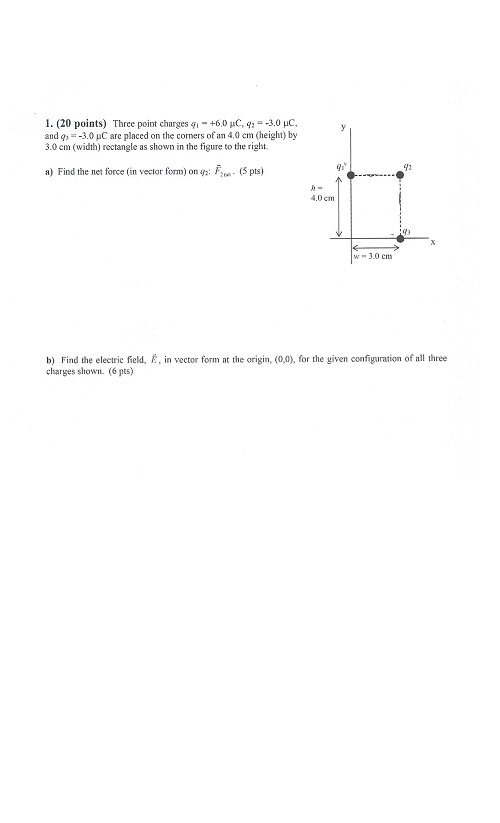 Solved Three Point Charges Q1 Q2 And Q3 Are Placed On The