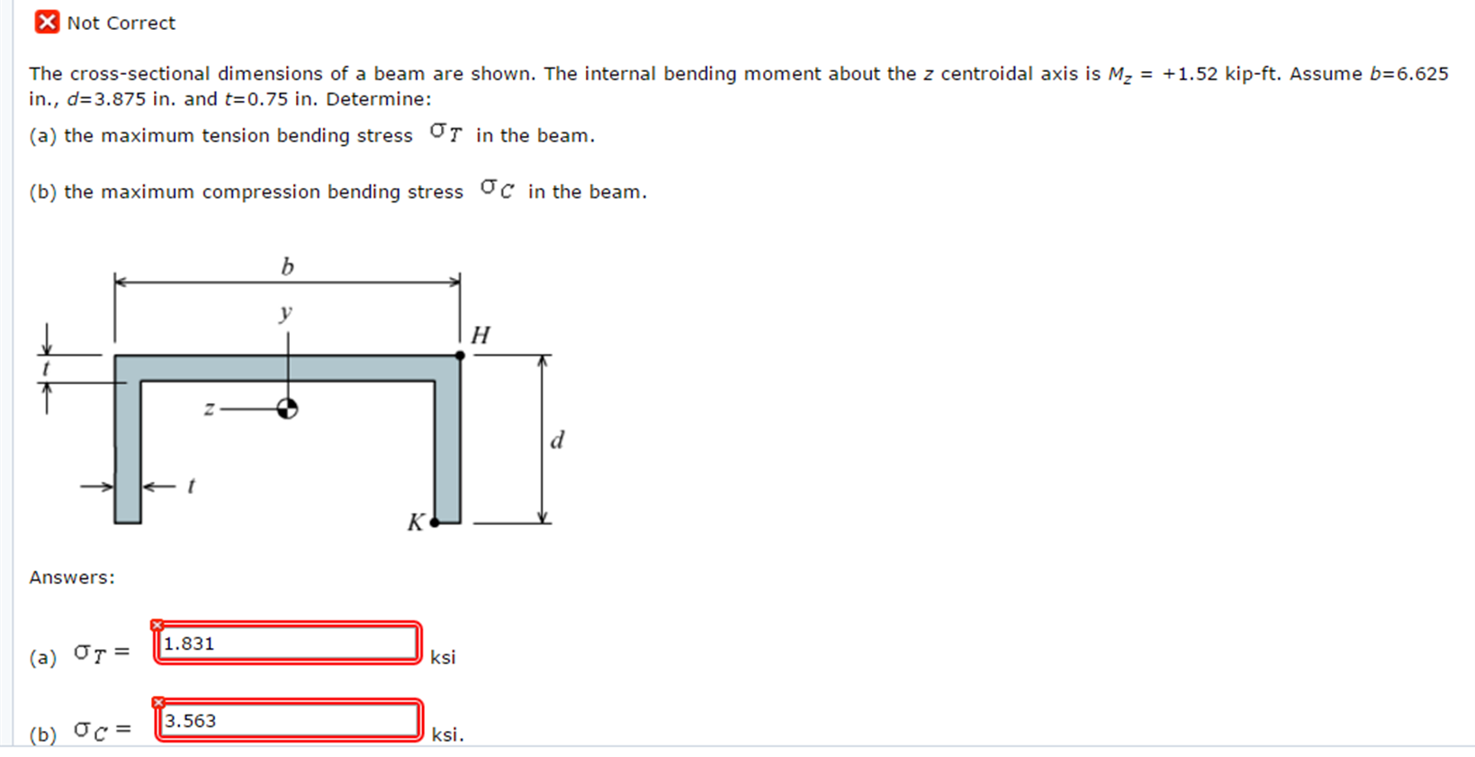 Solved The crosssectional dimensions of a beam are shown.