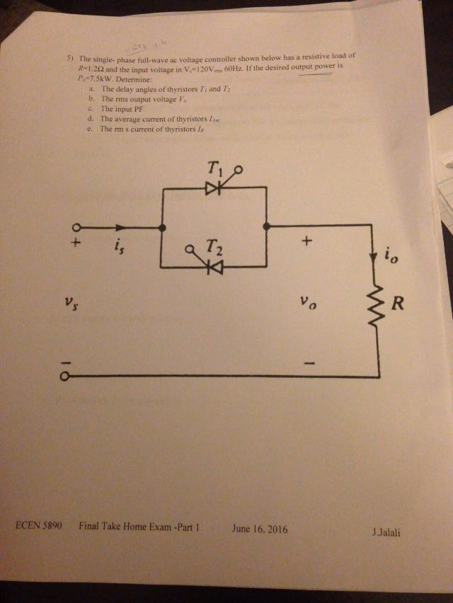 Solved The Single- Phase Full-wave Ac Voltage Controller | Chegg.com