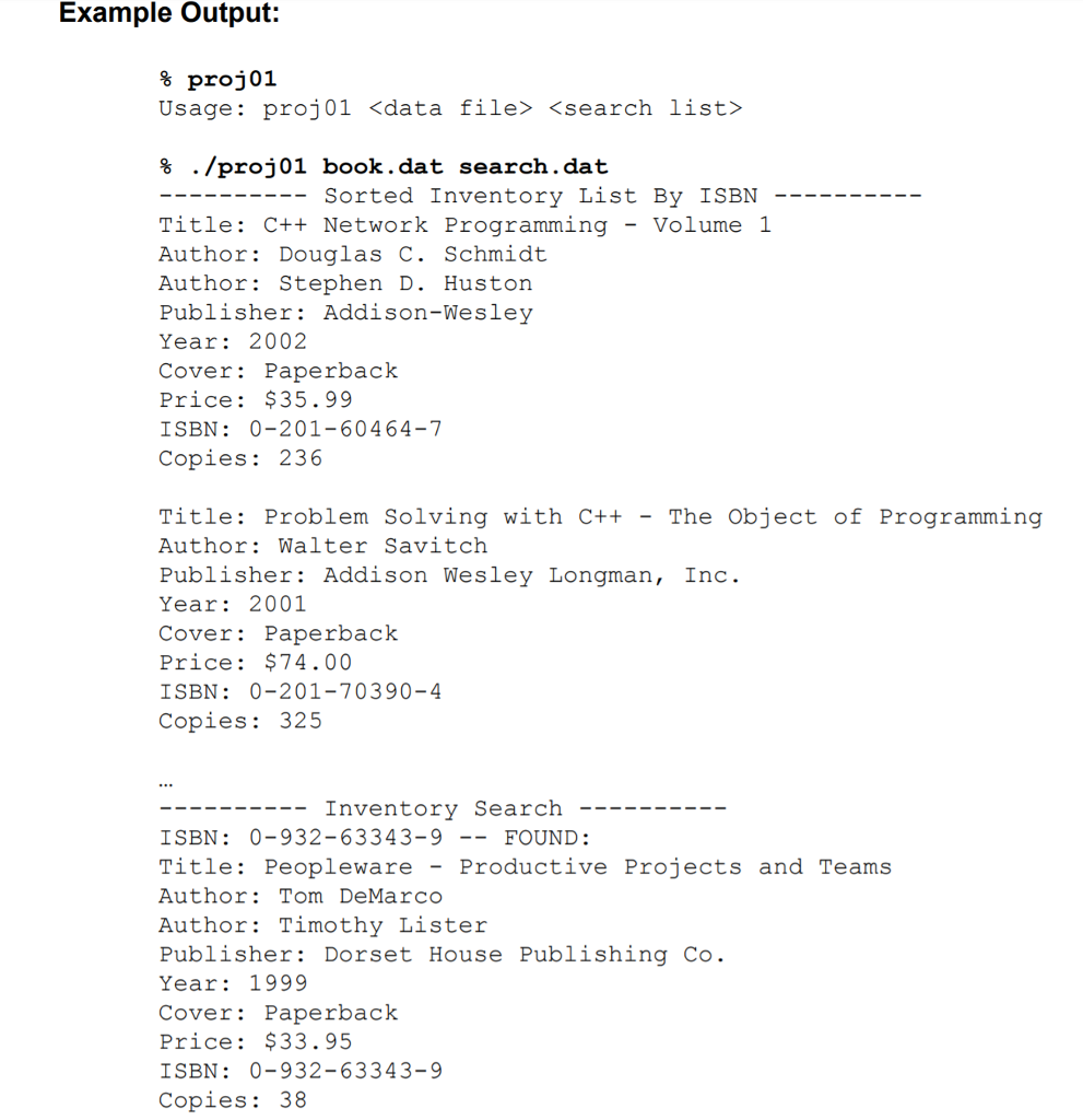 Solved Create a C++ project that management textbook | Chegg.com