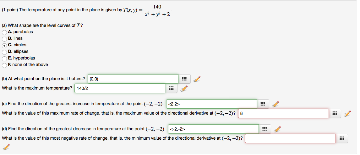 Solved The temperature at any point in the plane is given by | Chegg.com