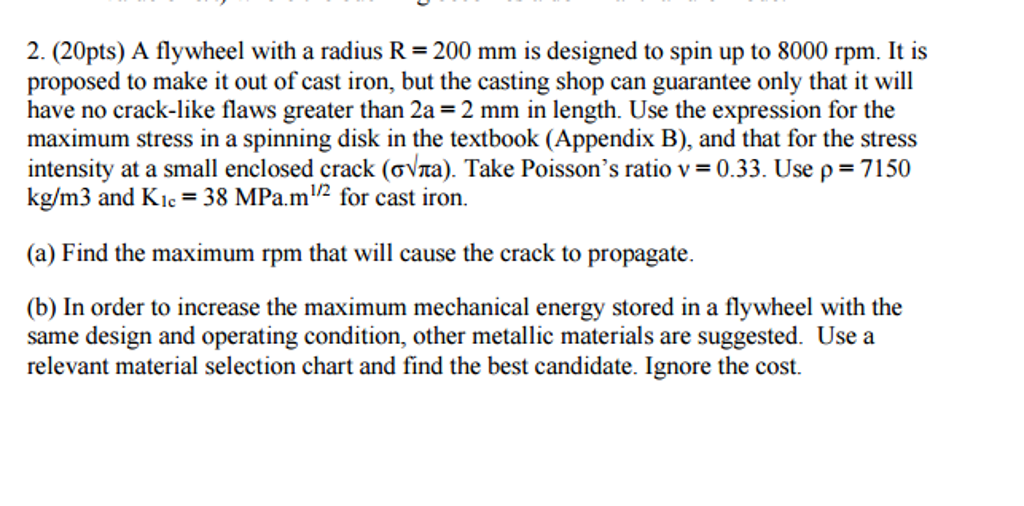 Solved A flywheel with a radius R = 200 mm is designed to