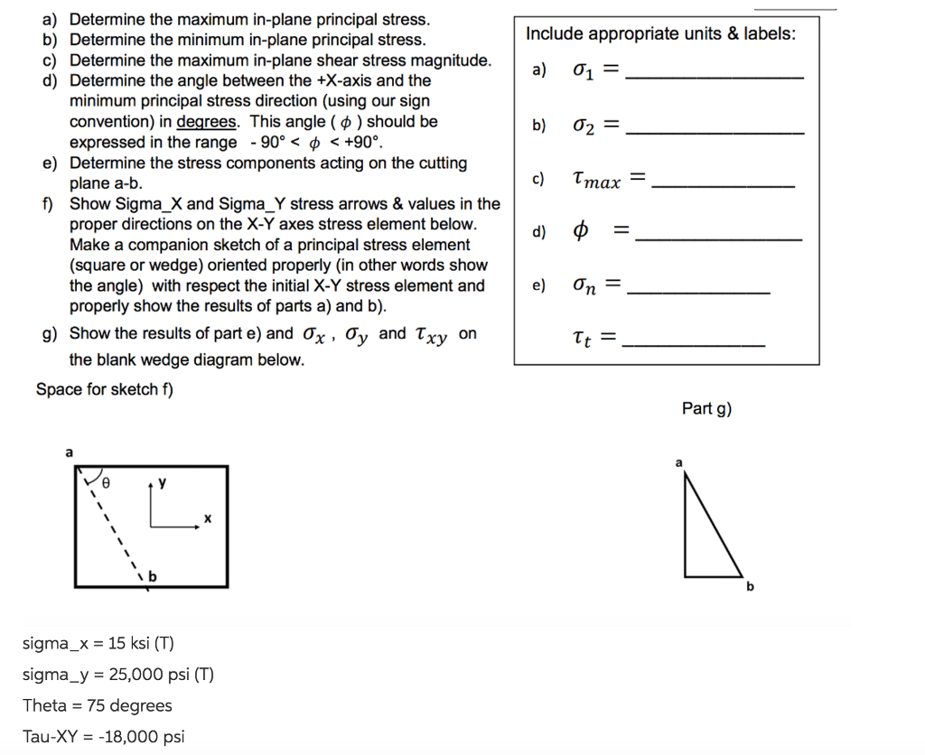 Solved Determine The Maximum In Plane Principal Stress Chegg Solved Determine The Maximum In Plane Principal Stress Chegg