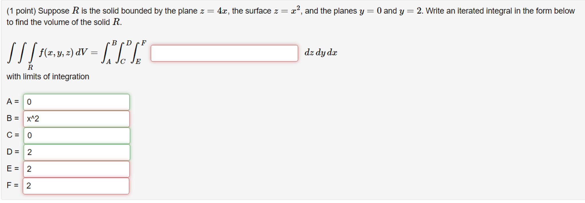 Solved Suppose R Is The Solid Bounded By The Plane Z 4x