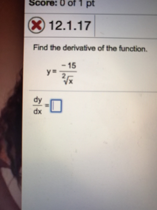 Solved Find the derivative of the function. y = | Chegg.com