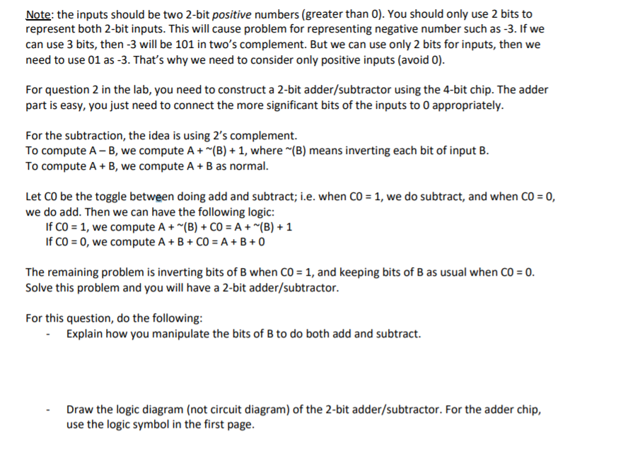 Solved Note: the inputs should be two 2-bit positive numbers | Chegg.com