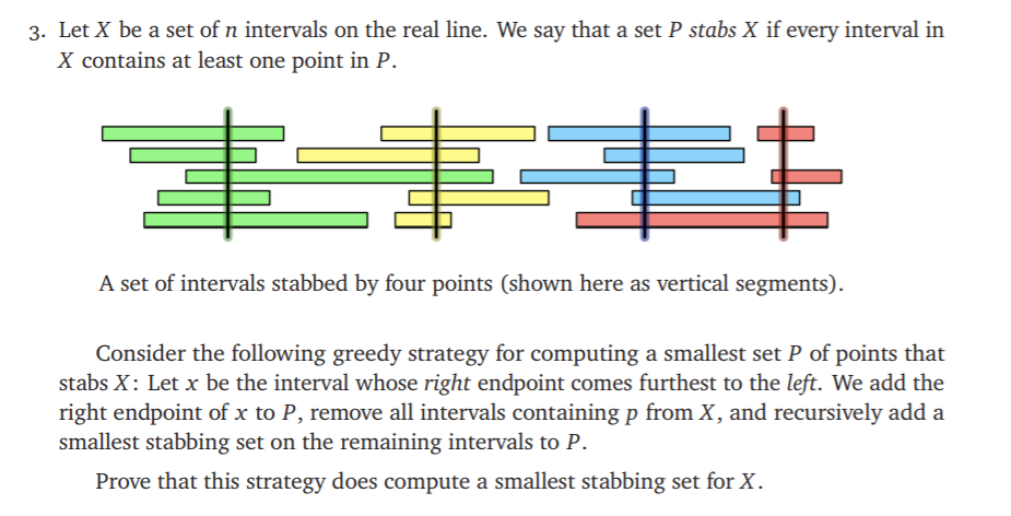 Solved 3. Let X be a set of n intervals on the real line. We | Chegg.com