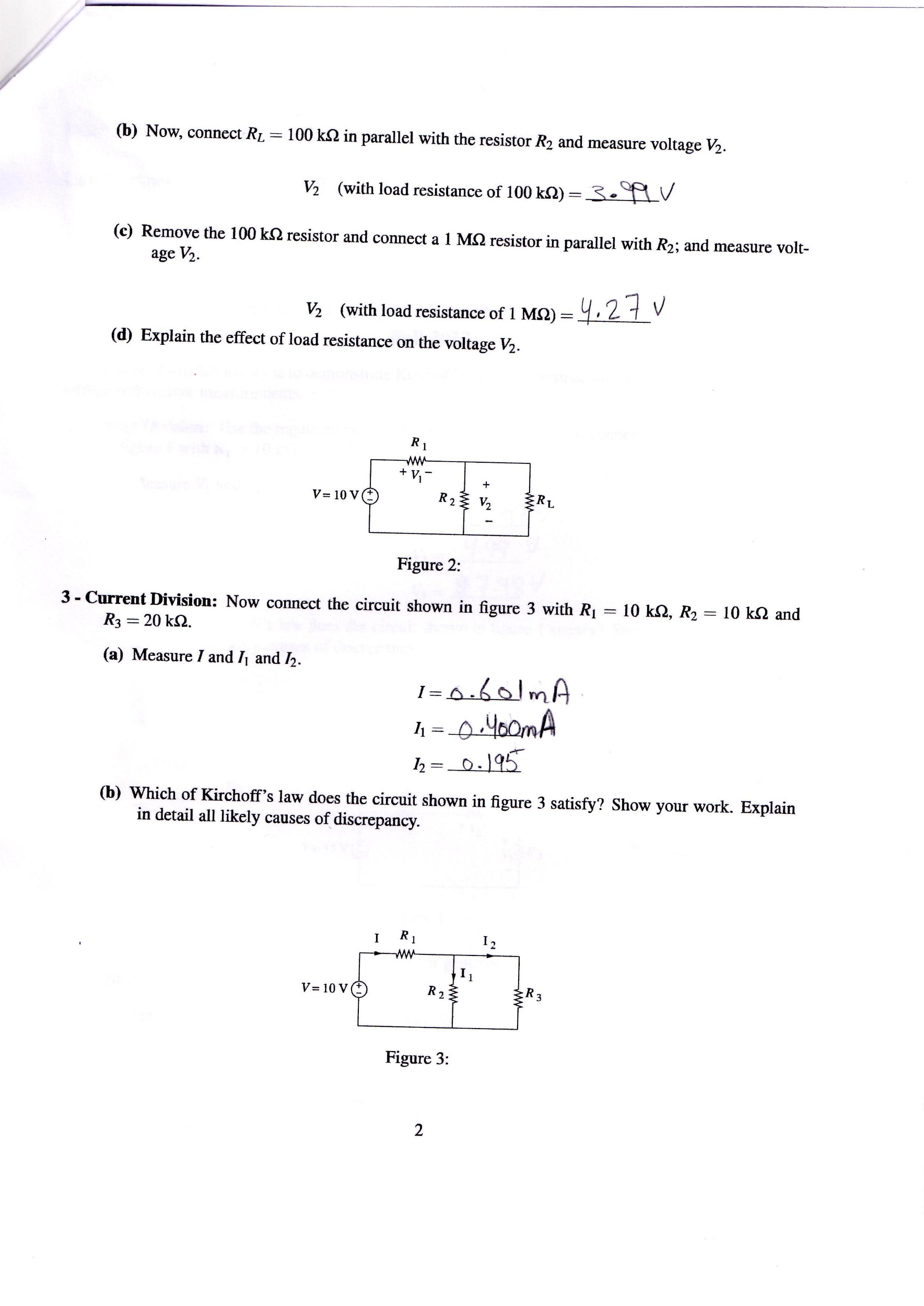 Solved Now, connect RL = 100 k Ohm in parallel with the | Chegg.com