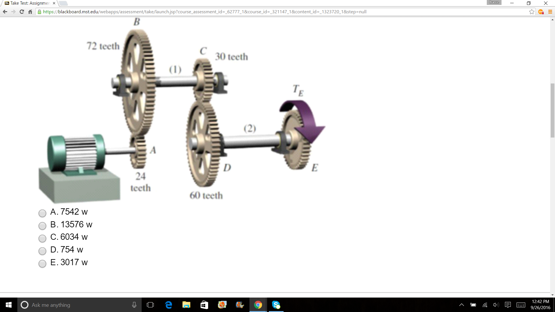 Solved In The Gear System Shown In Figure, The Motor Applies | Chegg.com