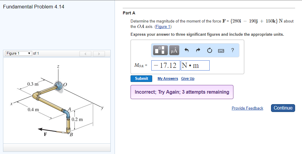 Solved Determine the magnitude of the moment of the force | Chegg.com