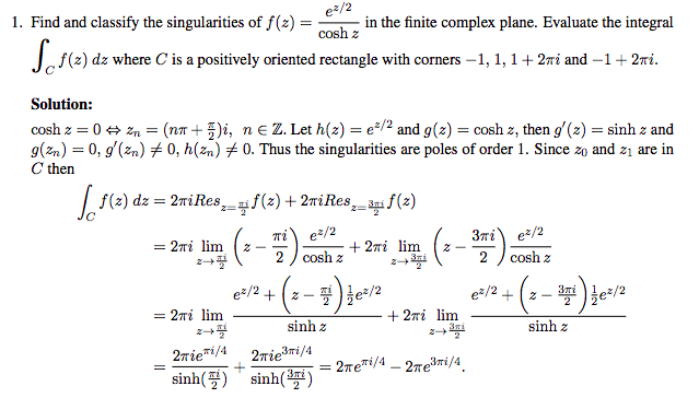 Solved 1. Find and classify the singularities of f(z) = e2/2 | Chegg.com