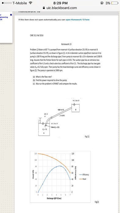 Solved Water at 60 degree F is pumped from reservoir A | Chegg.com