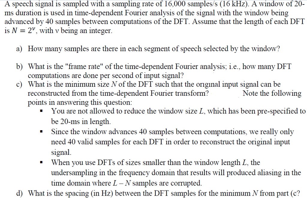 Solved A speech signal is sampled with a sampling rate of | Chegg.com