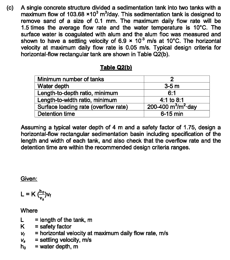 2. (a) A dualmedia filter consists of a 500 mm layer