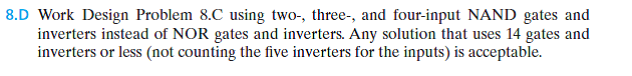 Solved 8.D Work Design Problem 8.C using two-, three-, and | Chegg.com