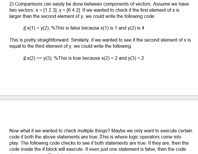 Solved 2) Comparisons can easily be done between components | Chegg.com