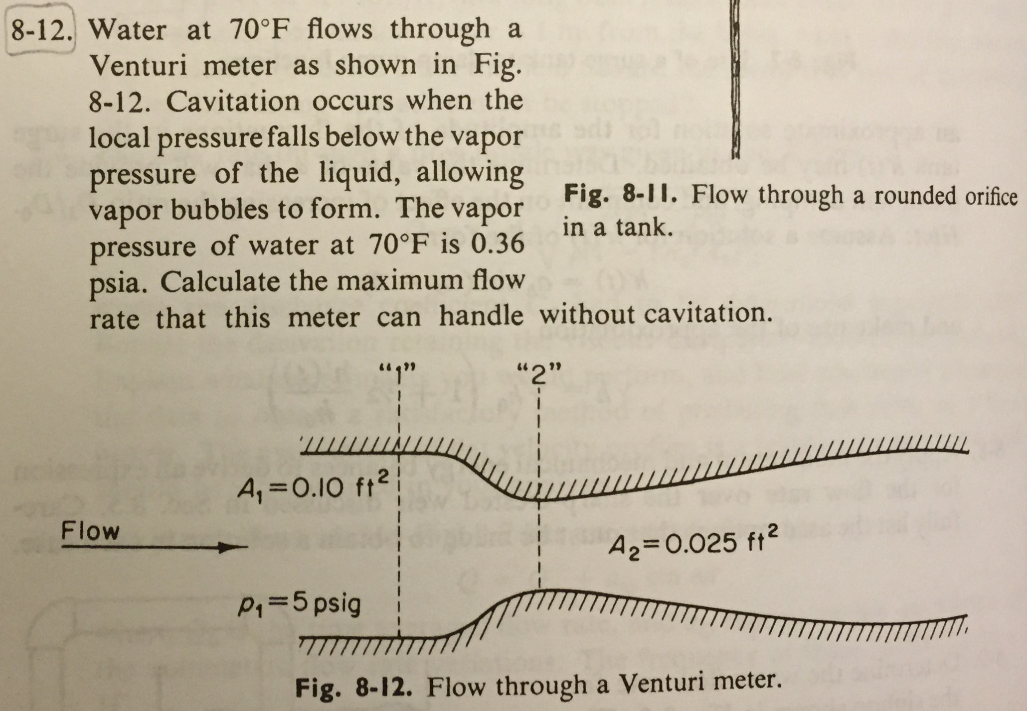 Solved Water at 70 Degree F flows through a Venturi meter as | Chegg.com