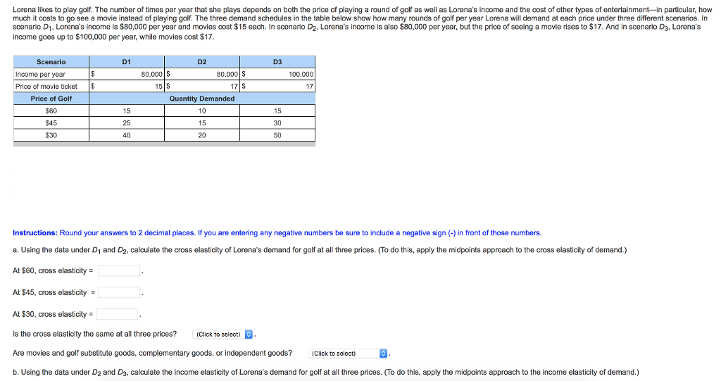 Solved Lorena likes to play golf. The number of times per