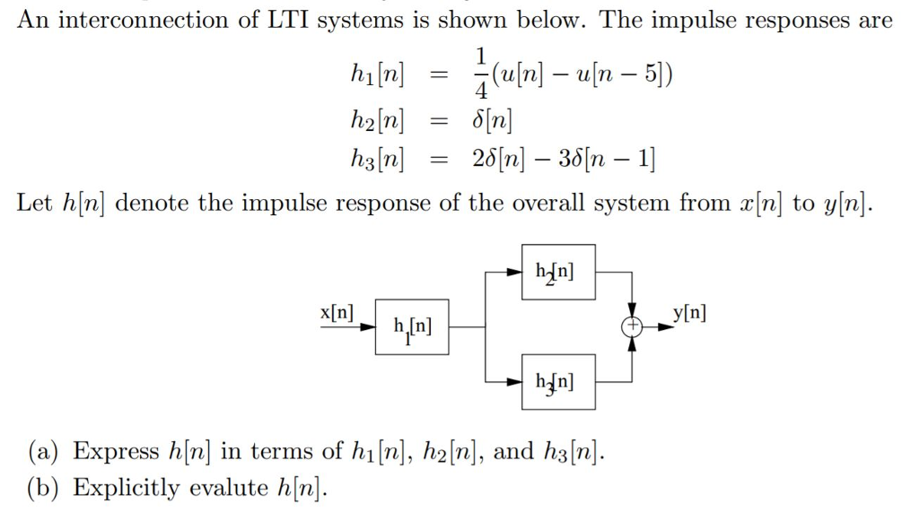 Solved An Interconnection Of LTI Systems Is Shown Below. The | Chegg.com