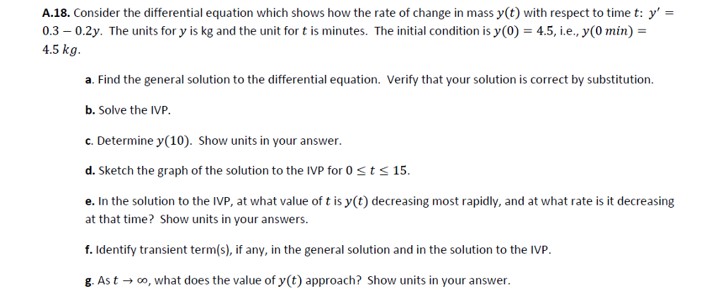 Solved Consider the differential equation which shows how | Chegg.com