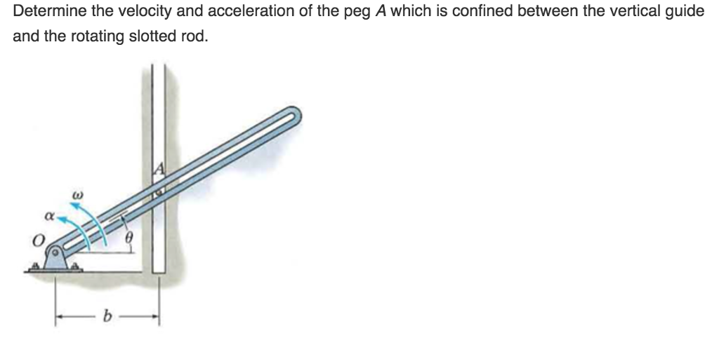 Solved Determine The Velocity And Acceleration Of The Peg A | Chegg.com