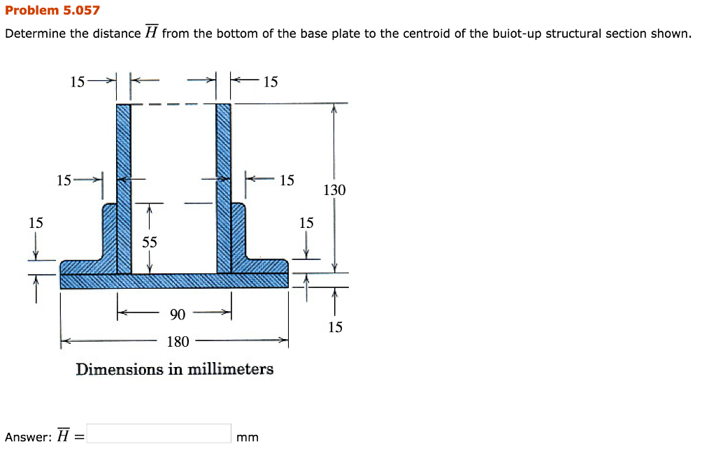 Solved Determine the distance H from the bottom of the base | Chegg.com