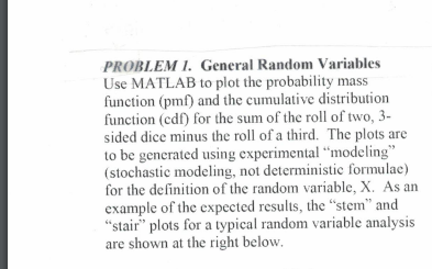 PROBLEM 1. General Random Variables Use MATLAB to | Chegg.com
