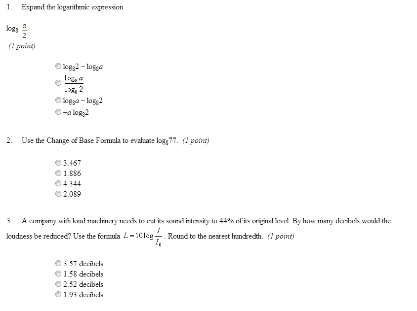 Solved expand the logarithmic expression logs a 2 logs2 chegg