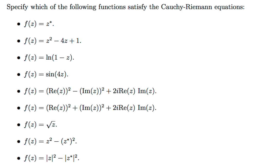 Solved Specify Which Of The Following Functions Satisfy The 7774