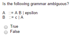 Solved Is The Following Grammar Ambiguous? A = A B | | Chegg.com