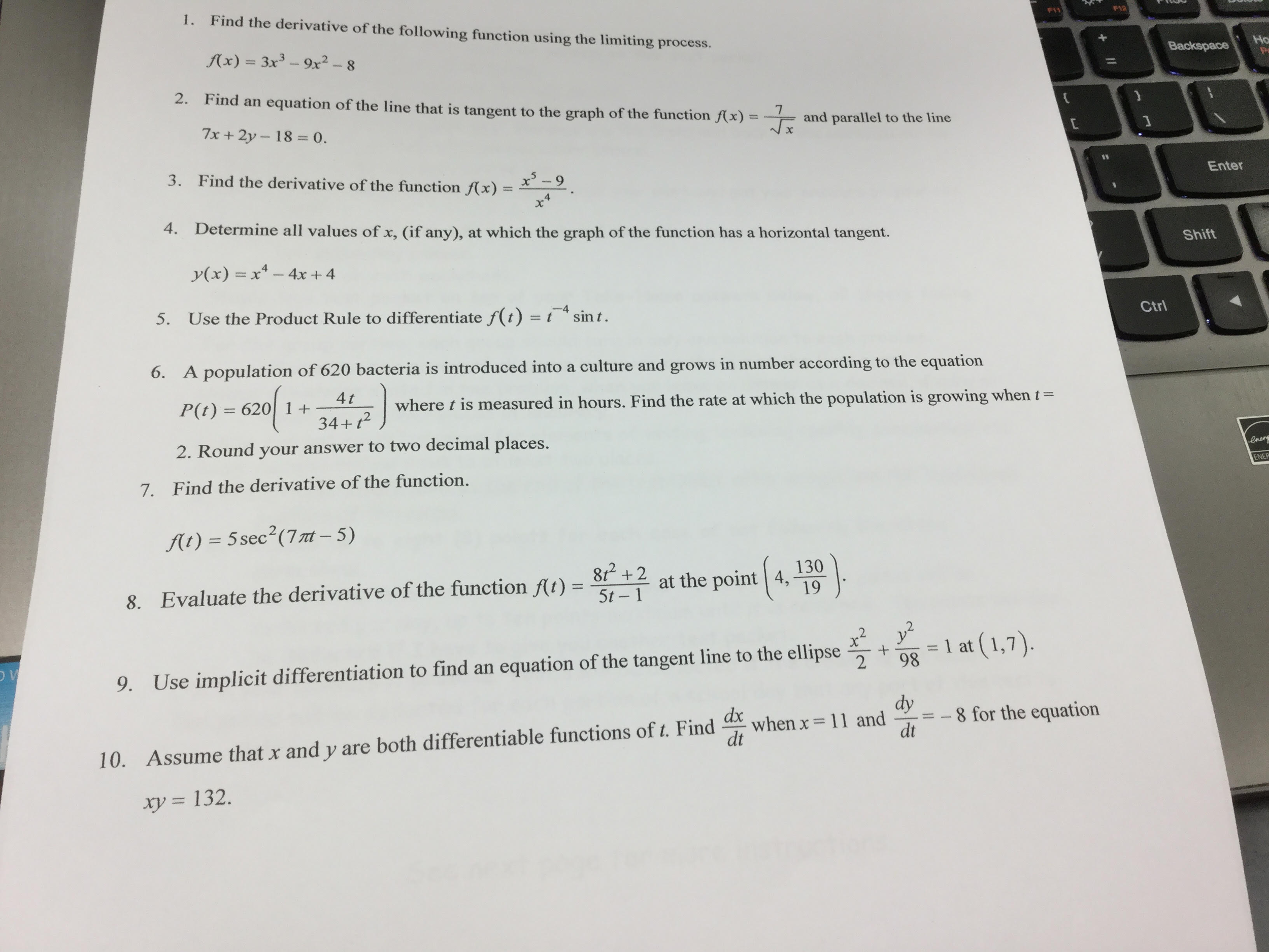 Solved Find the derivative of the following function using | Chegg.com