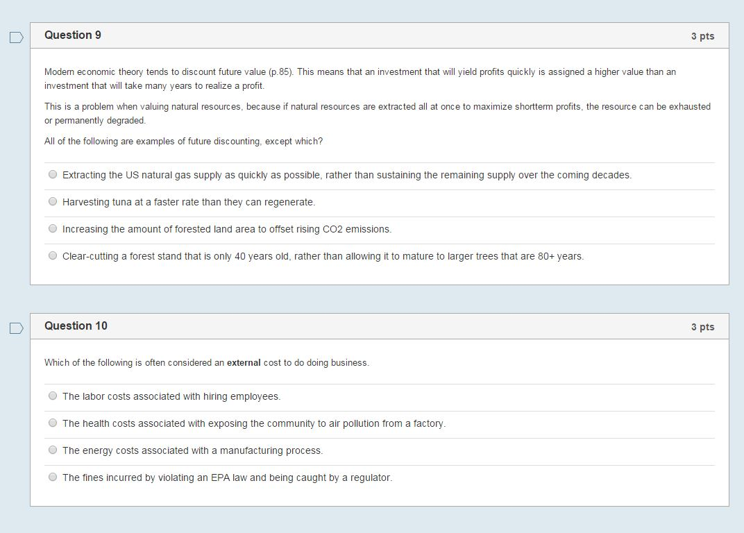 Solved Question 9 3 pts Modem economic theory tends to