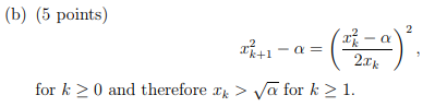 Solved (10 points) Consider Newton's method for finding +Va | Chegg.com