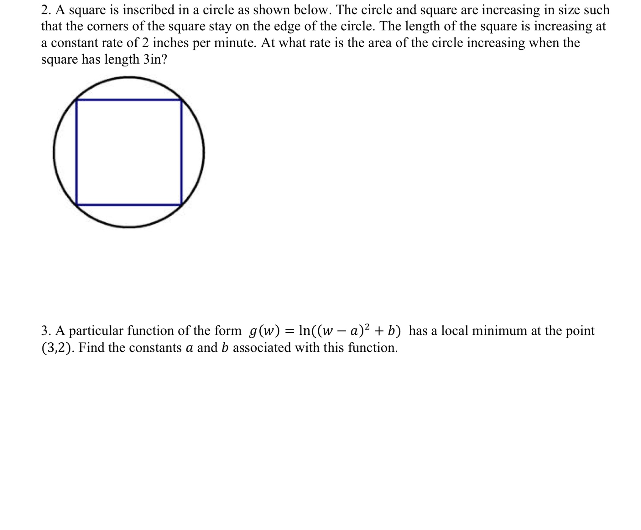 solved-a-square-is-inscribed-in-a-circle-as-shown-below-the-chegg