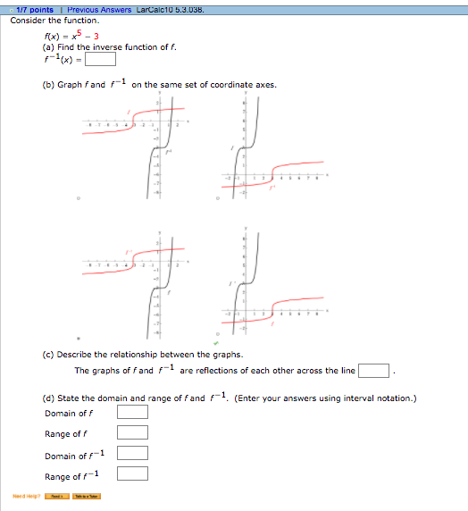 Solved Consider The Function F x X 5 3 Find The Chegg