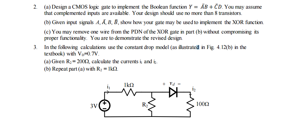 Solved Design a CMOS logic gate to implement the Boolean | Chegg.com