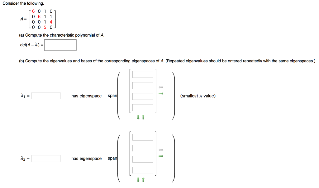 Solved Consider the following. r 6 0 1 0 A 6 11 0 0 1 4 L 0 | Chegg.com