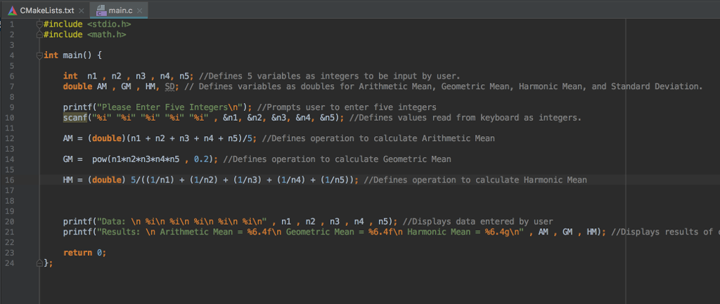 Solved x A 2 CMakeLists.txt main.c #include #include | Chegg.com