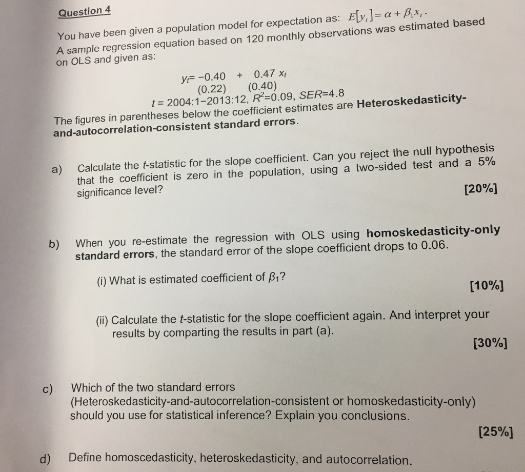 Question 4 You have been given a population model for | Chegg.com