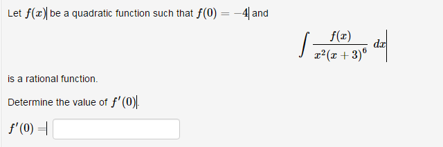 Solved Let F X Be A Quadratic Function Such That F 0 4