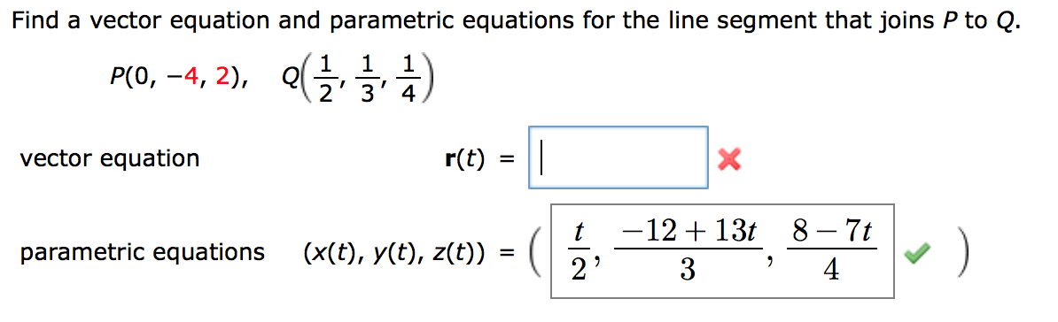 Solved Find a vector equation and parametric equations for | Chegg.com