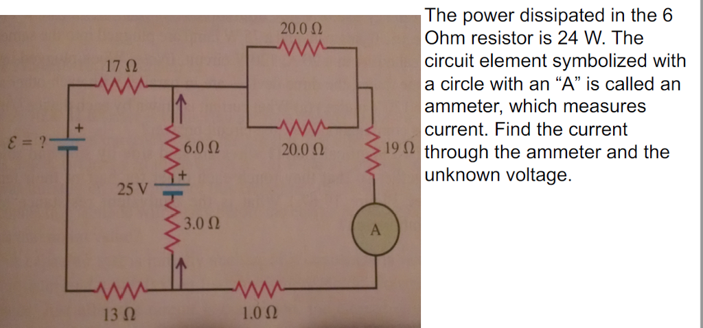 Solved The Power Dissipated In The 6 Ohm Resistor Is 24 W. | Chegg.com